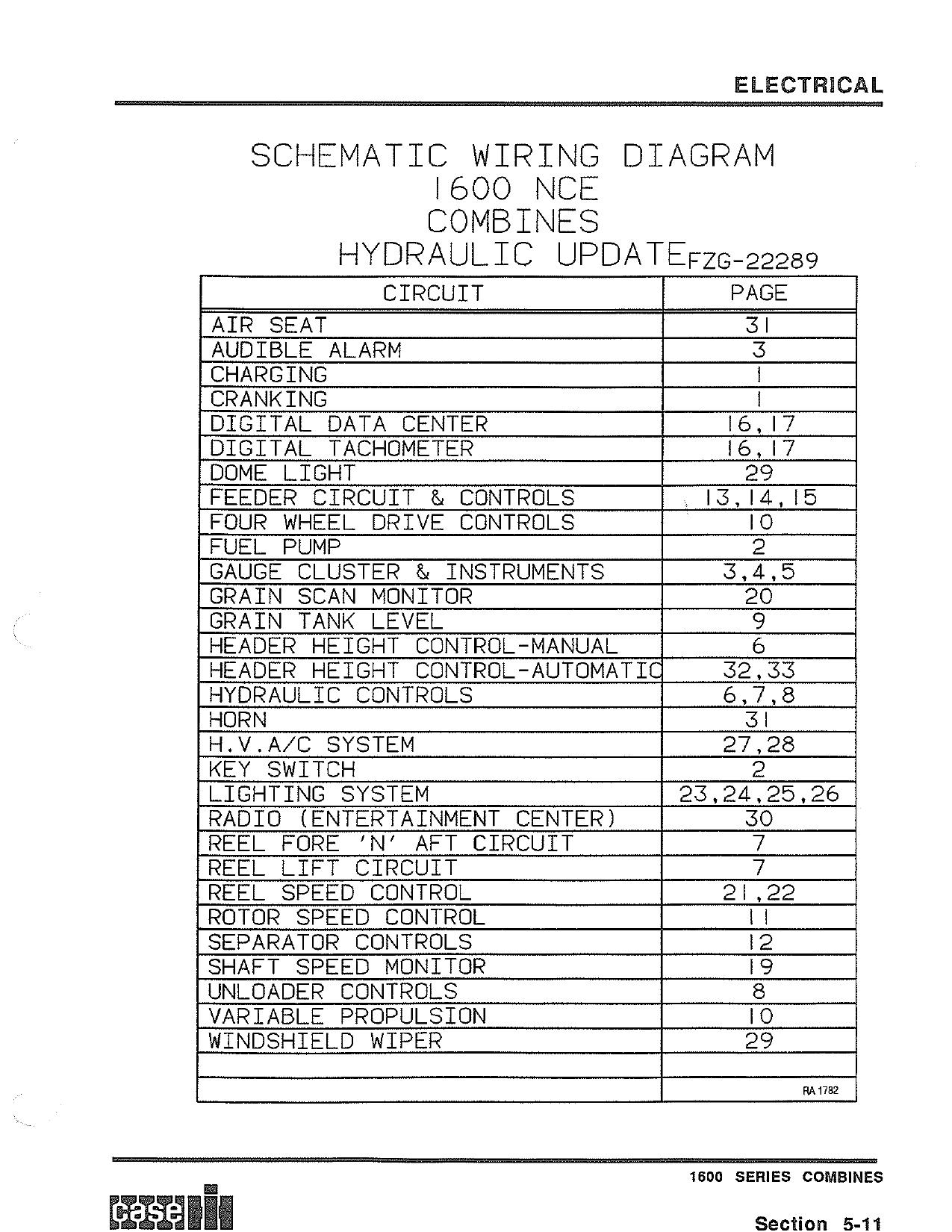 Electrical Schematics  1688 COMBINE